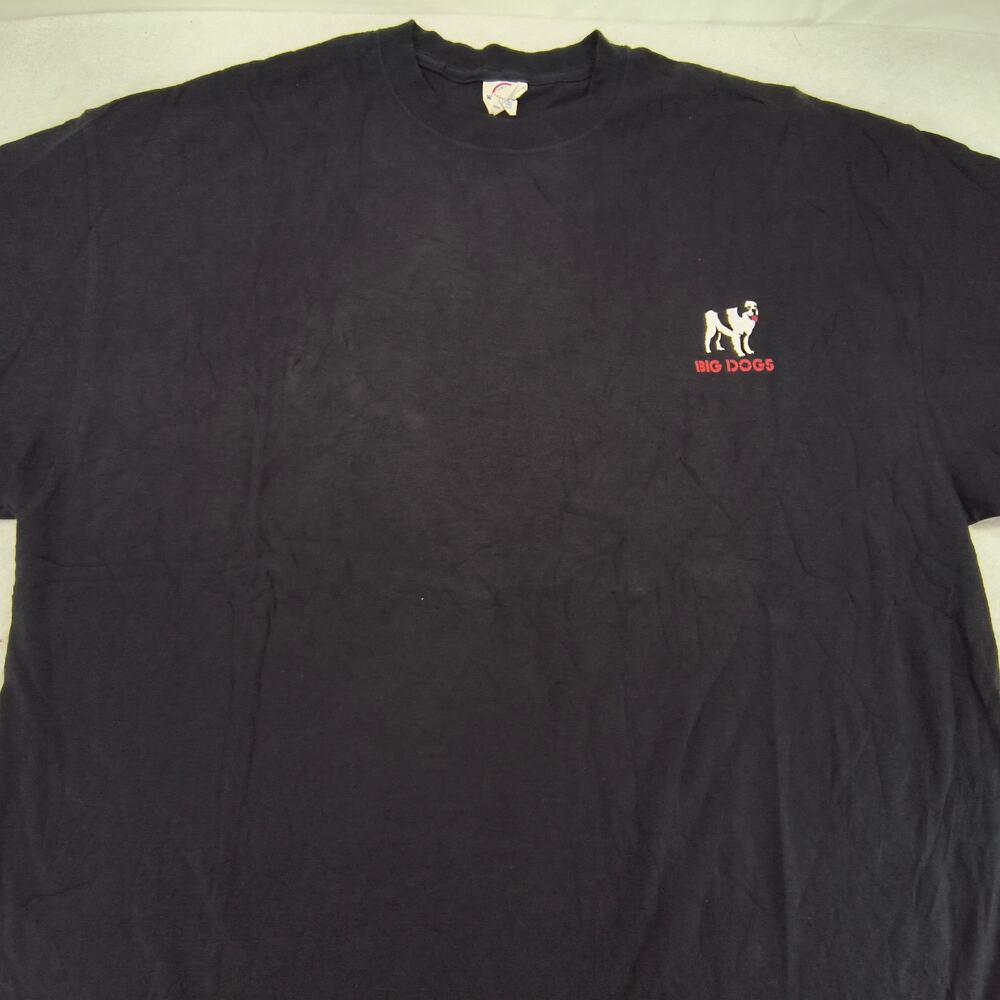Big Dog Crew Neck Short Sleeve Graphic Shirt Mens Size 2XL Black White Red